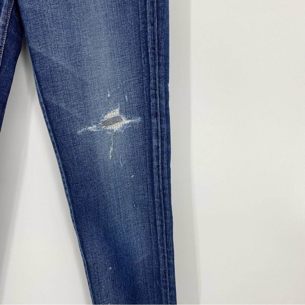 Moussy Vintage Lancaster Mid-Rise Distressed Skinny Cropped Jeans Size 27 - Picture 6 of 14